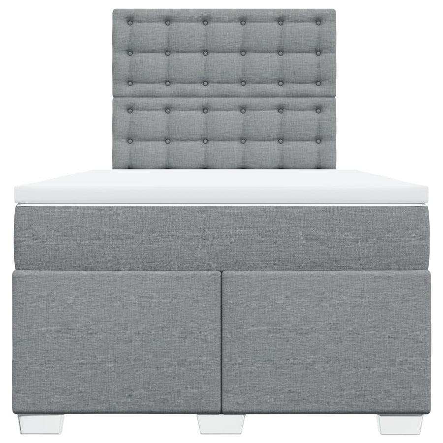 Boxspring met matras stof lichtgrijs 120x190 cm
