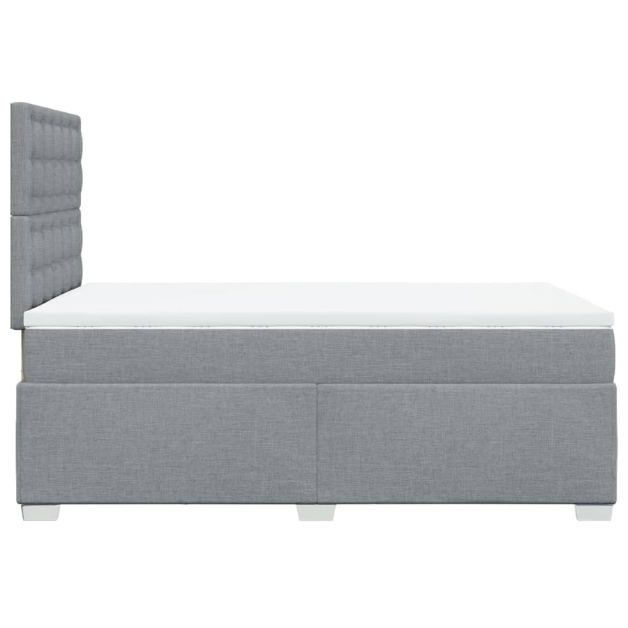 Boxspring met matras stof lichtgrijs 120x190 cm