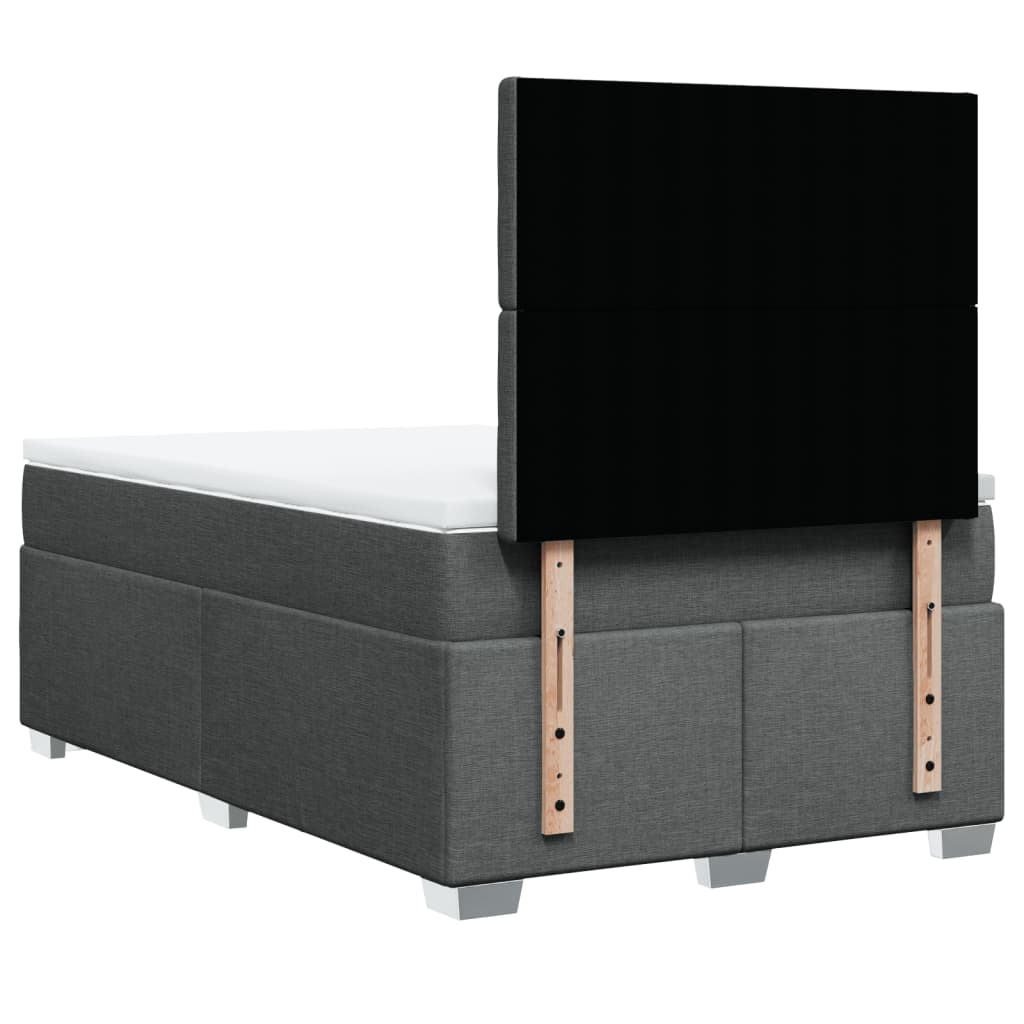 Boxspring met matras stof donkergrijs 120x190 cm