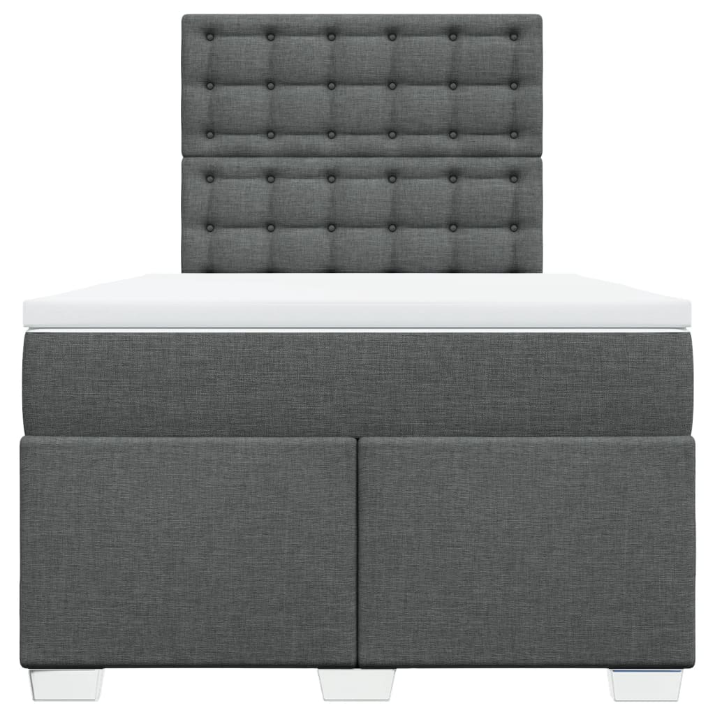 Boxspring met matras stof donkergrijs 120x190 cm