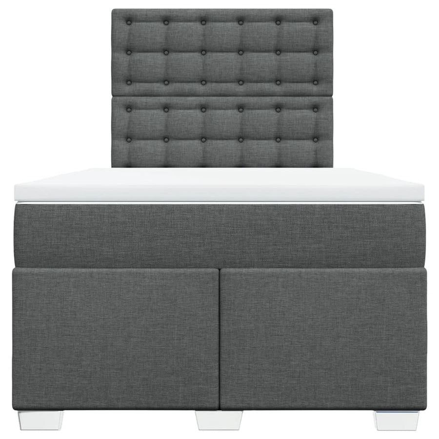 Boxspring met matras stof donkergrijs 120x190 cm
