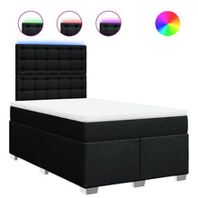 Boxspring met matras stof zwart 120x190 cm