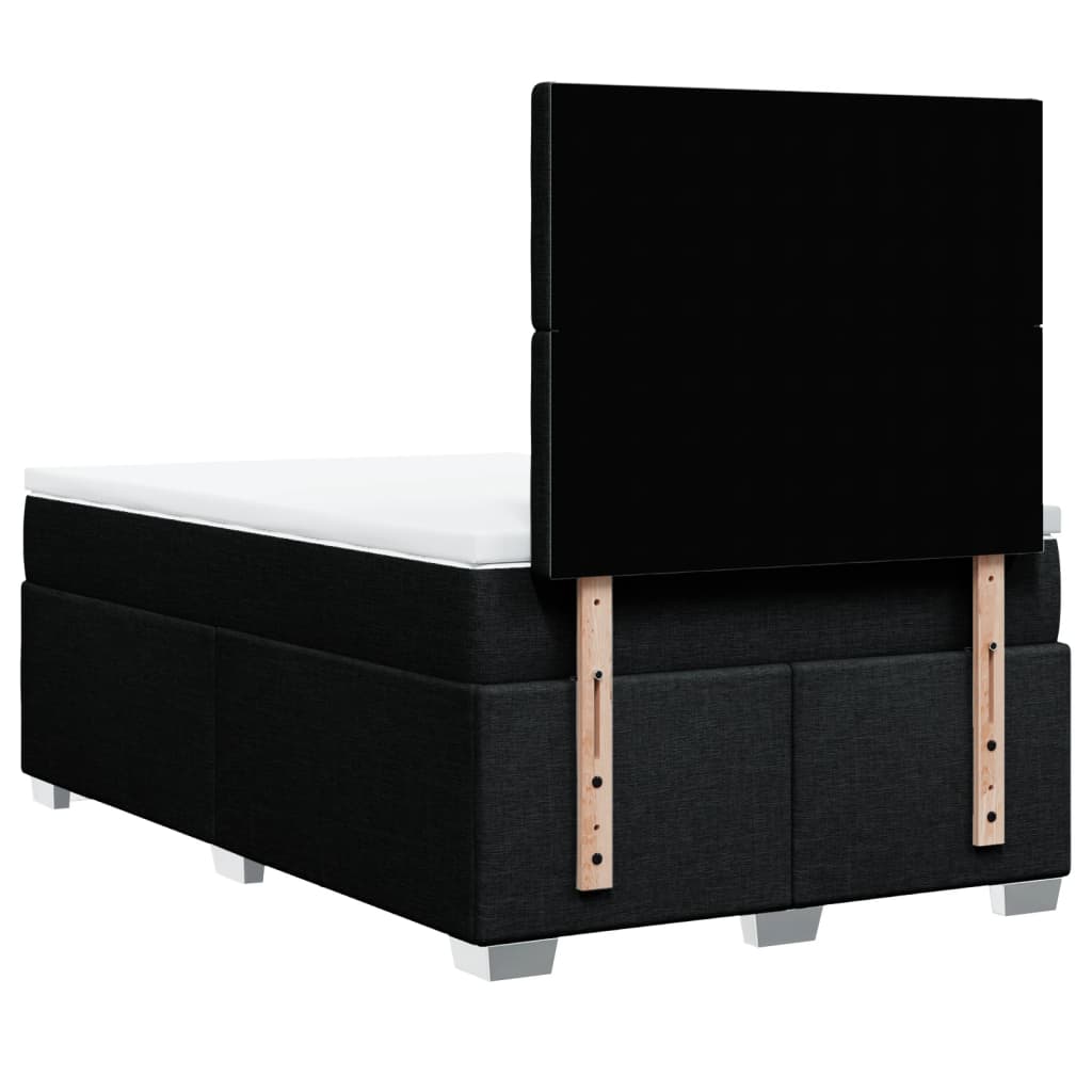 Boxspring met matras stof zwart 120x190 cm