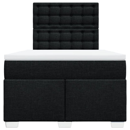 Boxspring met matras stof zwart 120x190 cm