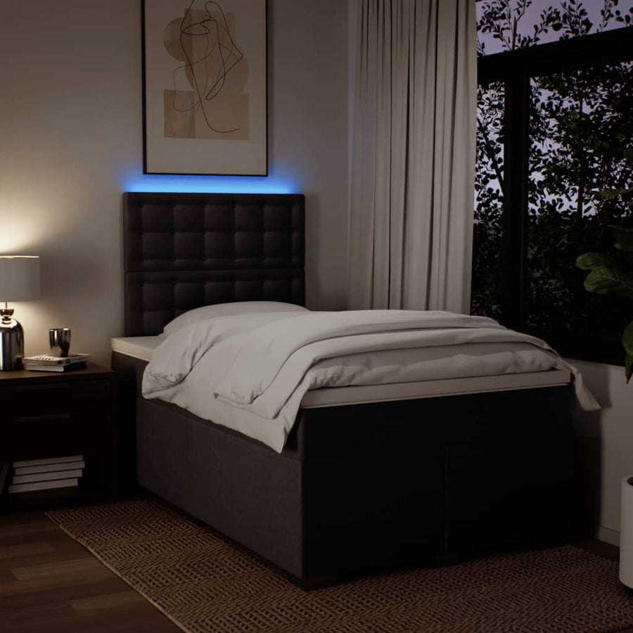 Boxspring met matras stof donkerbruin 120x190 cm
