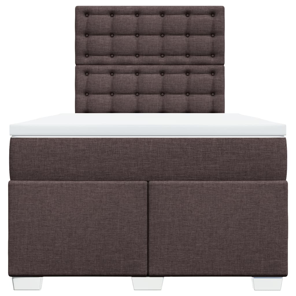 Boxspring met matras stof donkerbruin 120x190 cm