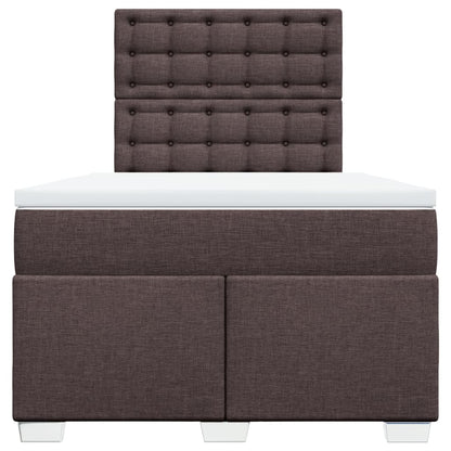 Boxspring met matras stof donkerbruin 120x190 cm
