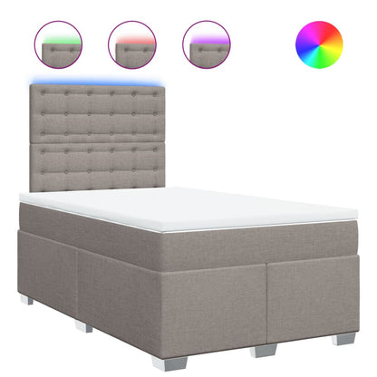 Boxspring met matras stof taupe 120x190 cm
