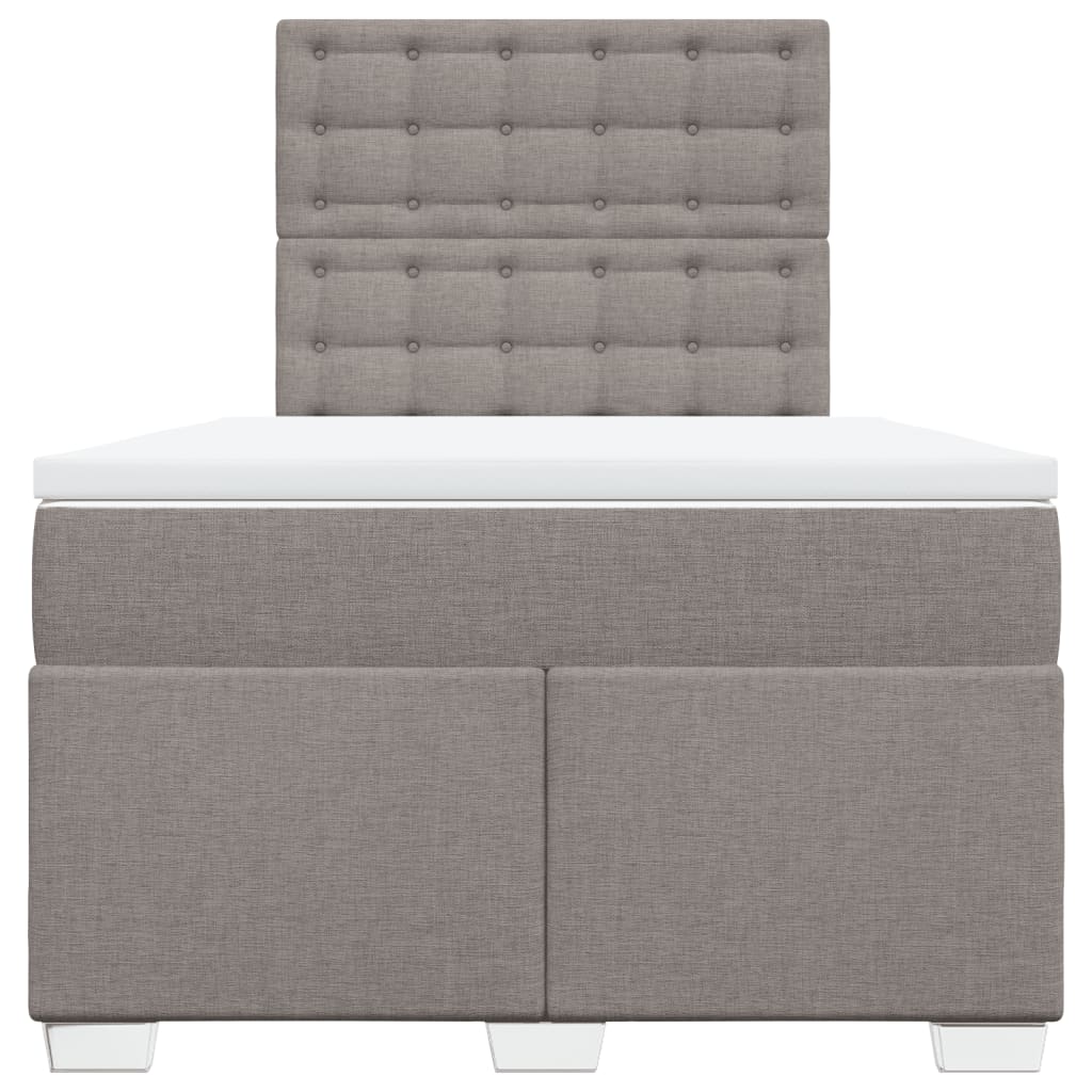 Boxspring met matras stof taupe 120x190 cm