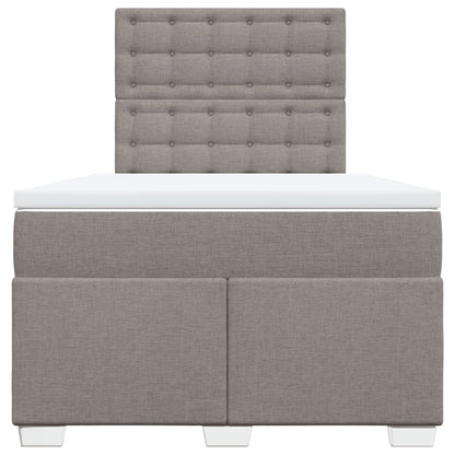 Boxspring met matras stof taupe 120x190 cm