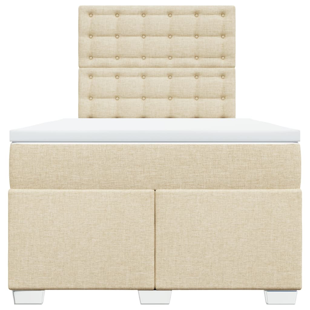 Boxspring met matras stof crèmekleurig 120x190 cm
