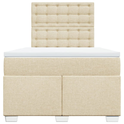 Boxspring met matras stof crèmekleurig 120x190 cm