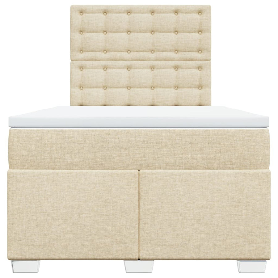 Boxspring met matras stof crèmekleurig 120x190 cm