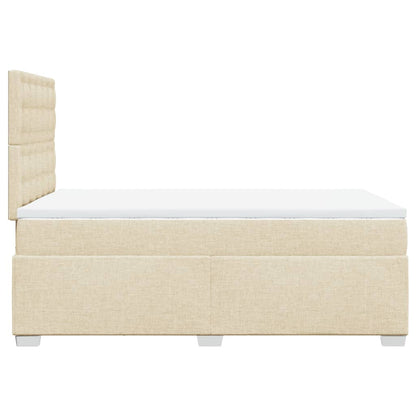 Boxspring met matras stof crèmekleurig 120x190 cm