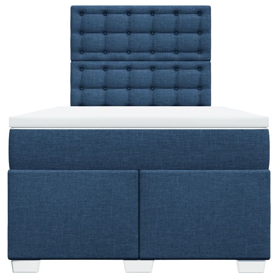 Boxspring Met Matras Stof 120 x 190 cm Blauw