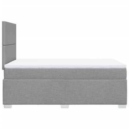Boxspring met matras stof lichtgrijs 120x200 cm