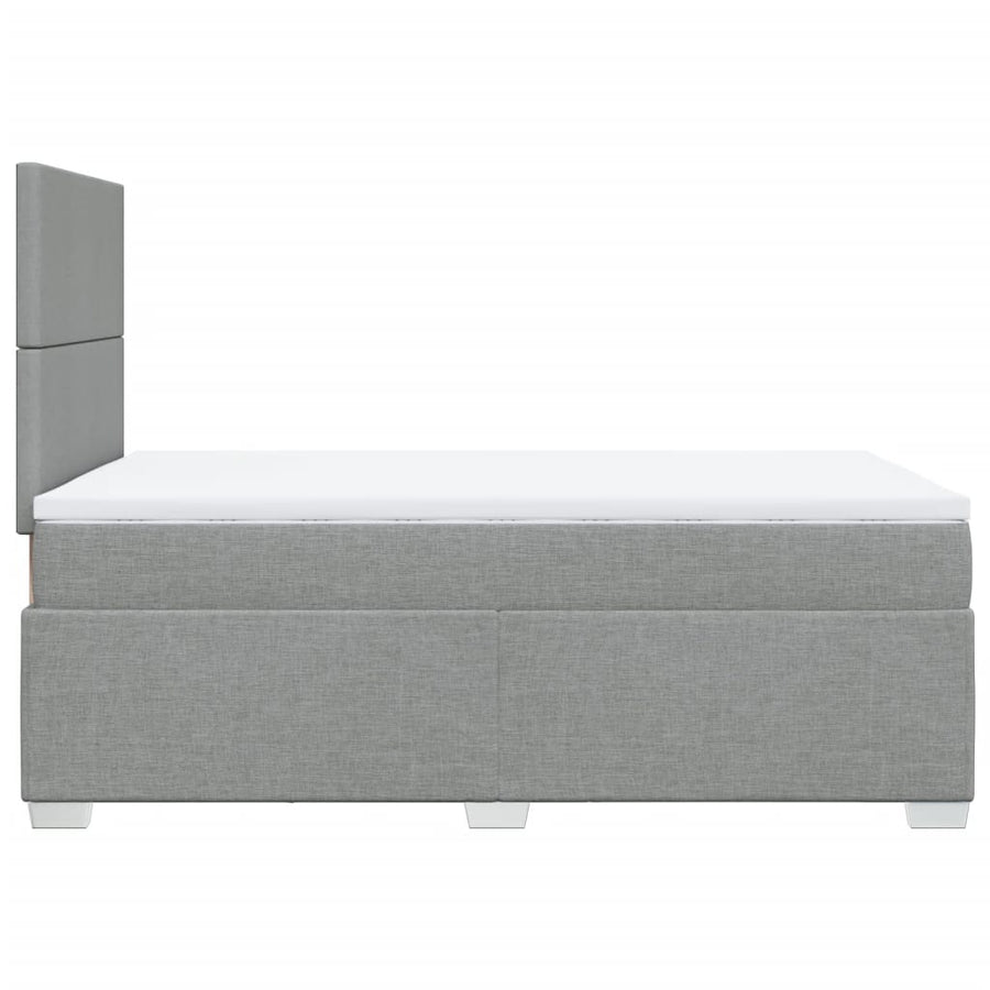 Boxspring met matras stof lichtgrijs 120x200 cm