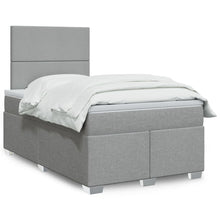 Boxspring met matras stof lichtgrijs 120x200 cm