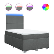 Boxspring met matras stof donkergrijs 120x200 cm