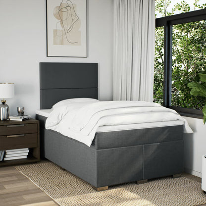 Boxspring met matras stof donkergrijs 120x200 cm