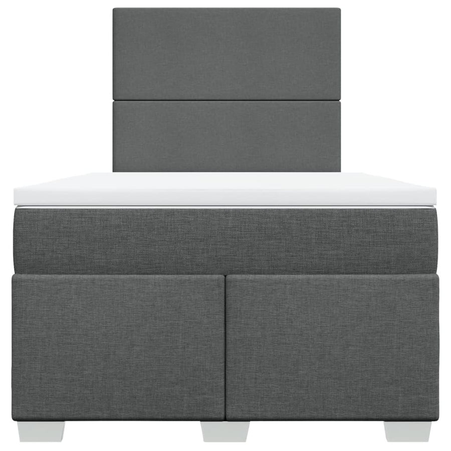 Boxspring met matras stof donkergrijs 120x200 cm