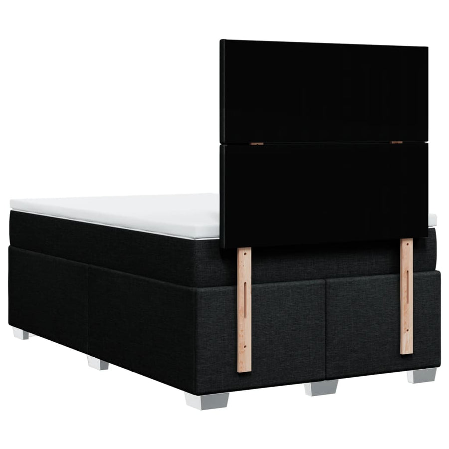 Boxspring met matras stof zwart 120x200 cm
