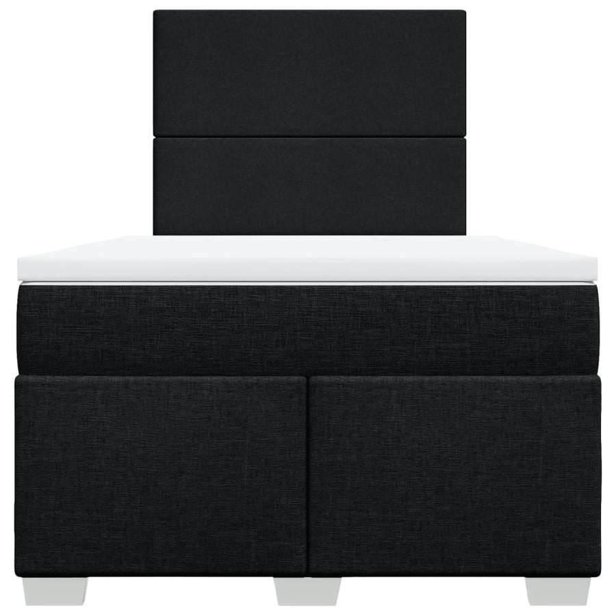 Boxspring met matras stof zwart 120x200 cm