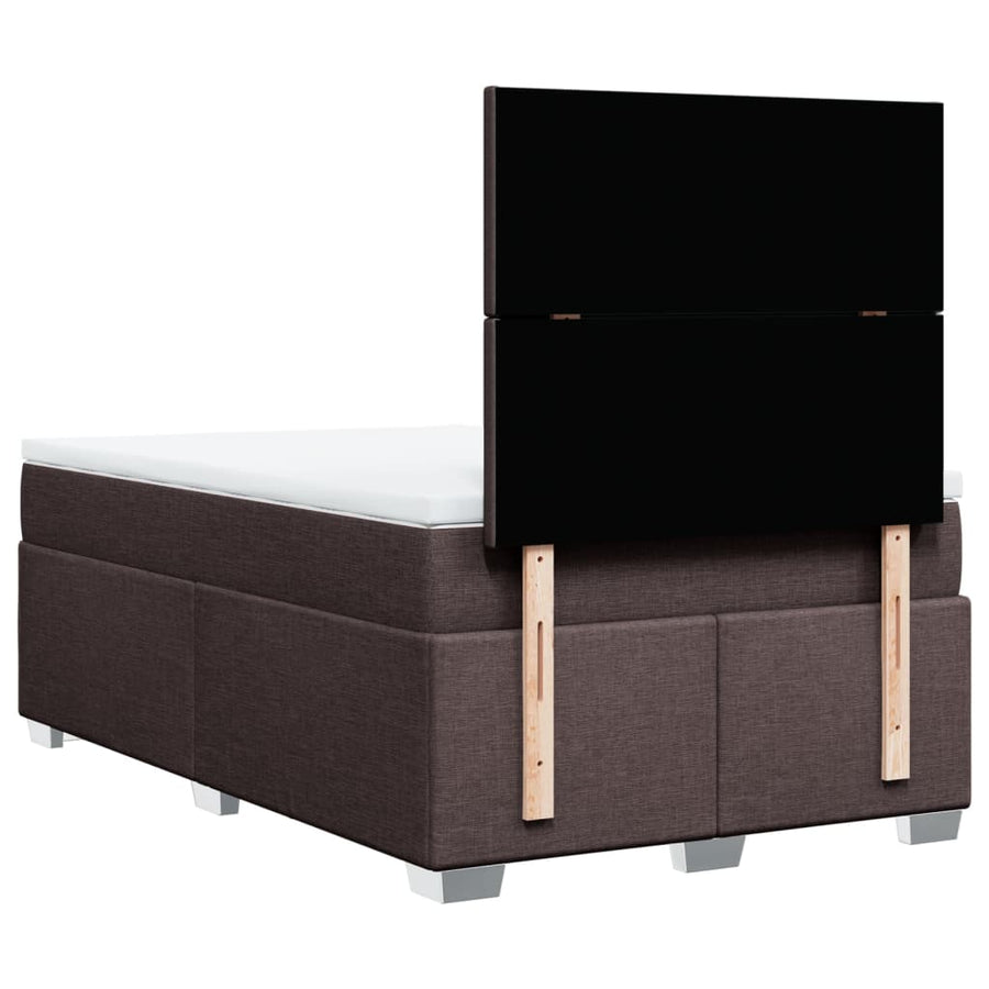 Boxspring met matras stof donkerbruin 120x200 cm