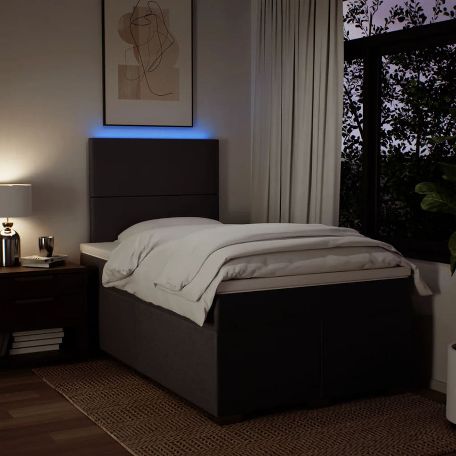 Boxspring met matras stof donkerbruin 120x200 cm
