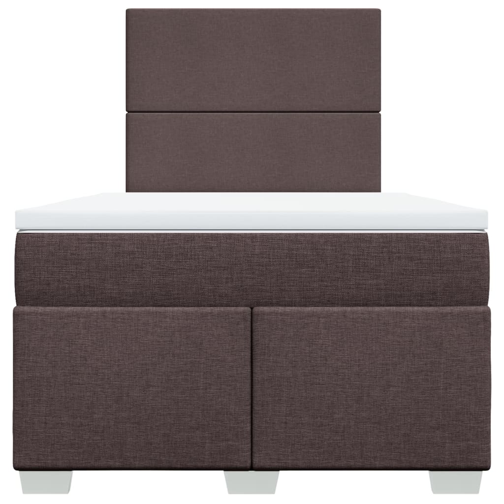 Boxspring met matras stof donkerbruin 120x200 cm