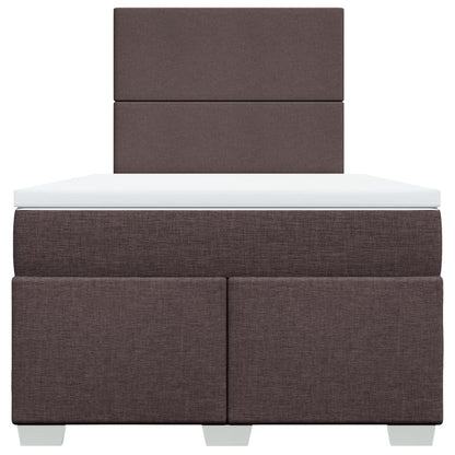 Boxspring met matras stof donkerbruin 120x200 cm