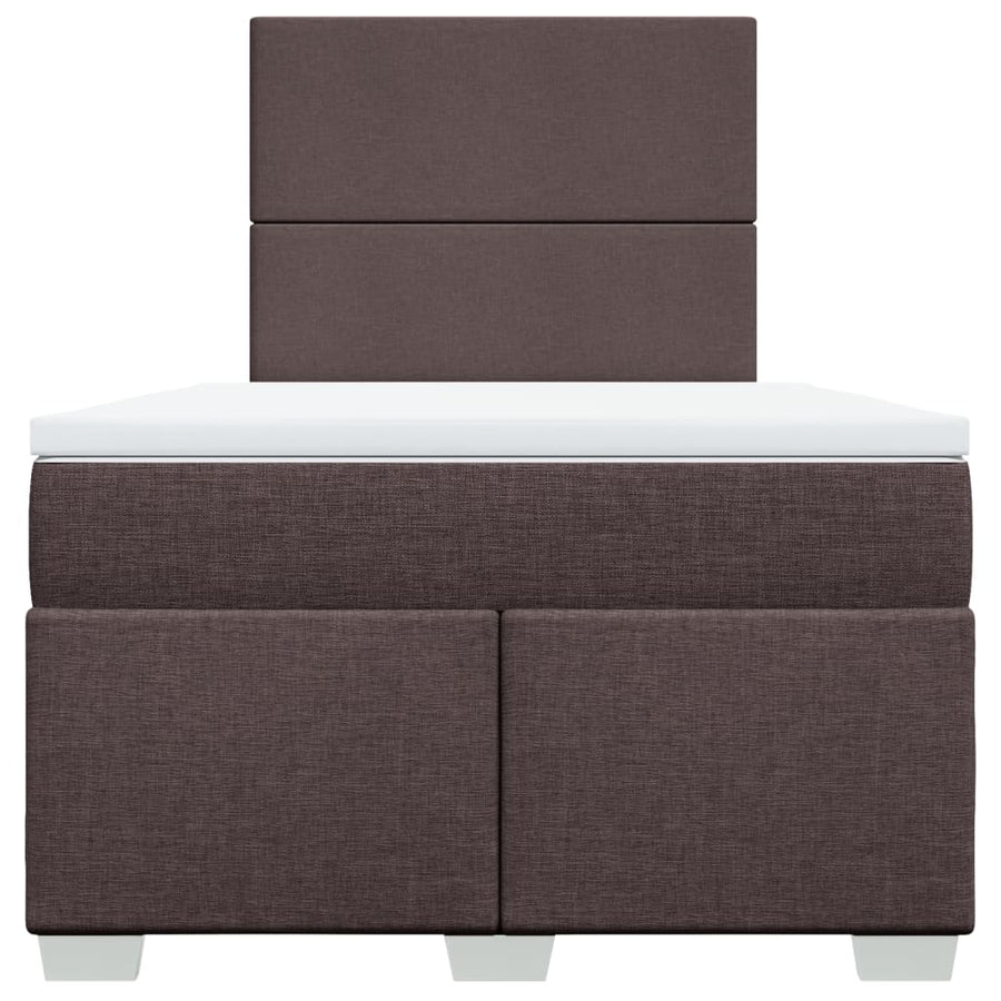 Boxspring met matras stof donkerbruin 120x200 cm