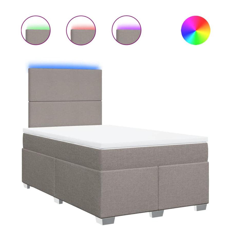 Boxspring met matras stof taupe 120x200 cm