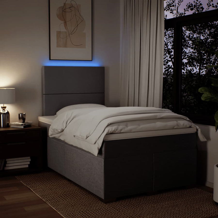 Boxspring met matras stof taupe 120x200 cm