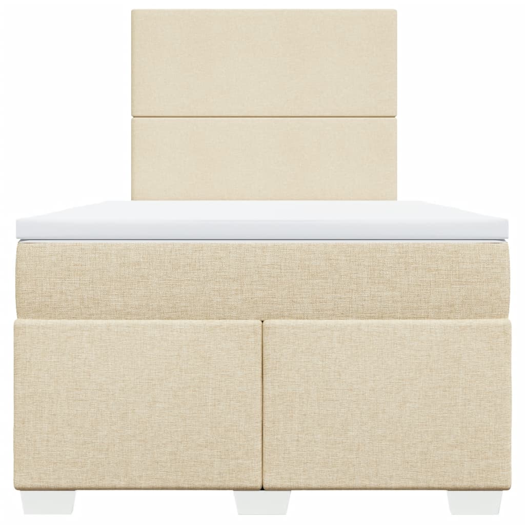 Boxspring met matras stof crèmekleurig 120x200 cm