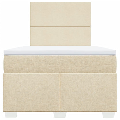 Boxspring met matras stof crèmekleurig 120x200 cm