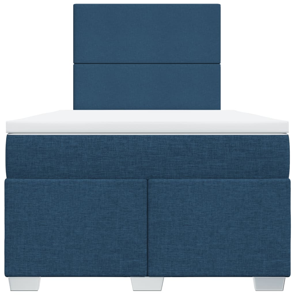 Boxspring met matras stof blauw 120x200 cm