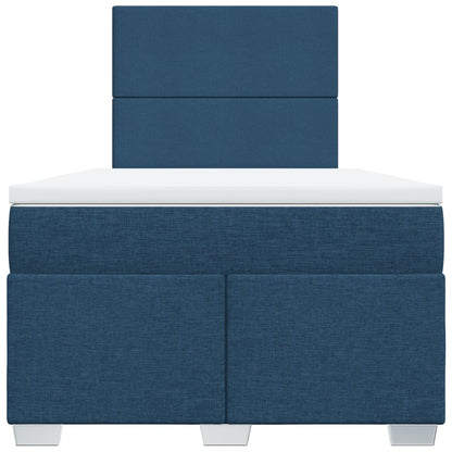 Boxspring met matras stof blauw 120x200 cm