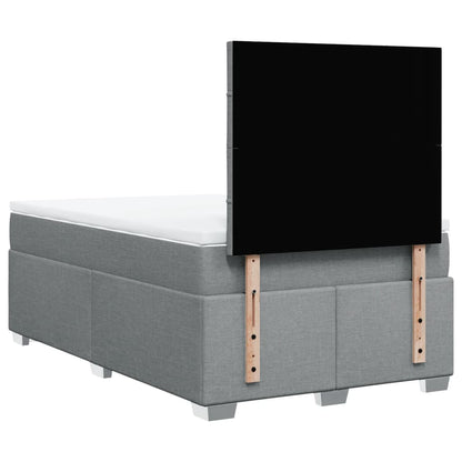 Boxspring met matras stof lichtgrijs 120x200 cm