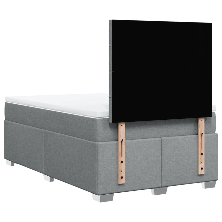 Boxspring met matras stof lichtgrijs 120x200 cm