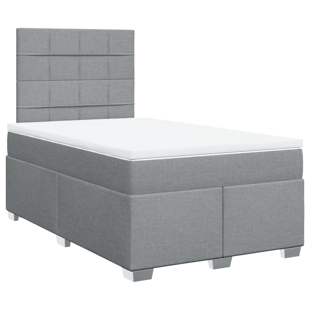 Boxspring met matras stof lichtgrijs 120x200 cm