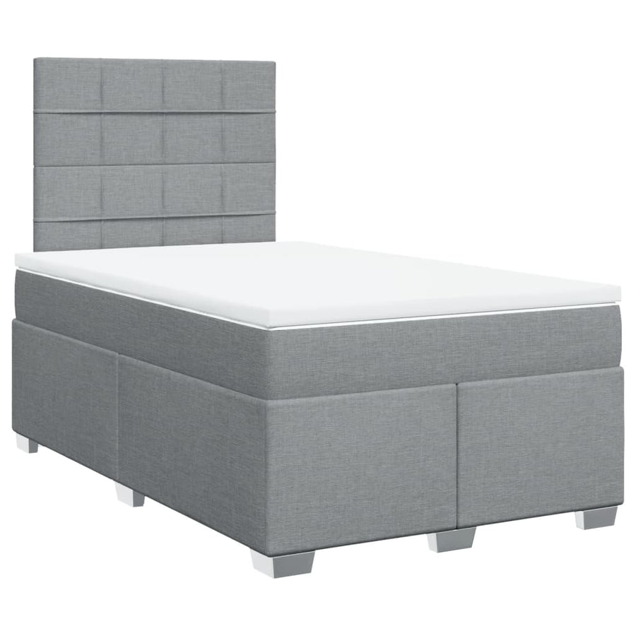 Boxspring met matras stof lichtgrijs 120x200 cm