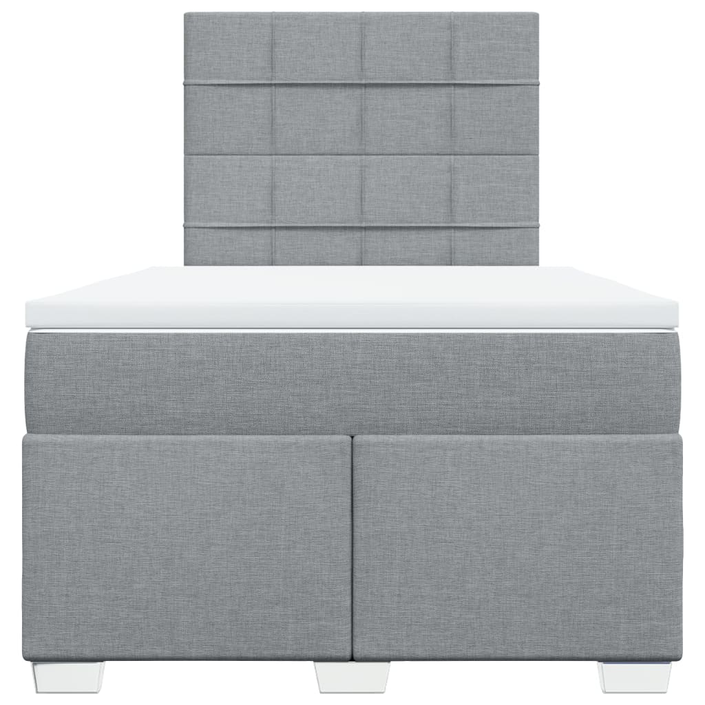 Boxspring met matras stof lichtgrijs 120x200 cm