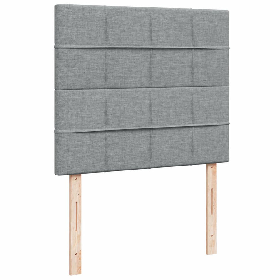 Boxspring met matras stof lichtgrijs 120x200 cm