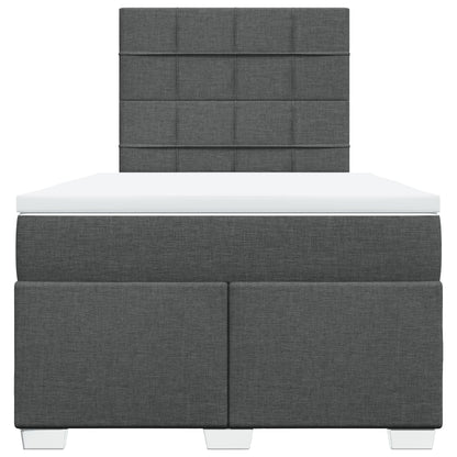 Boxspring met matras stof donkergrijs 120x200 cm