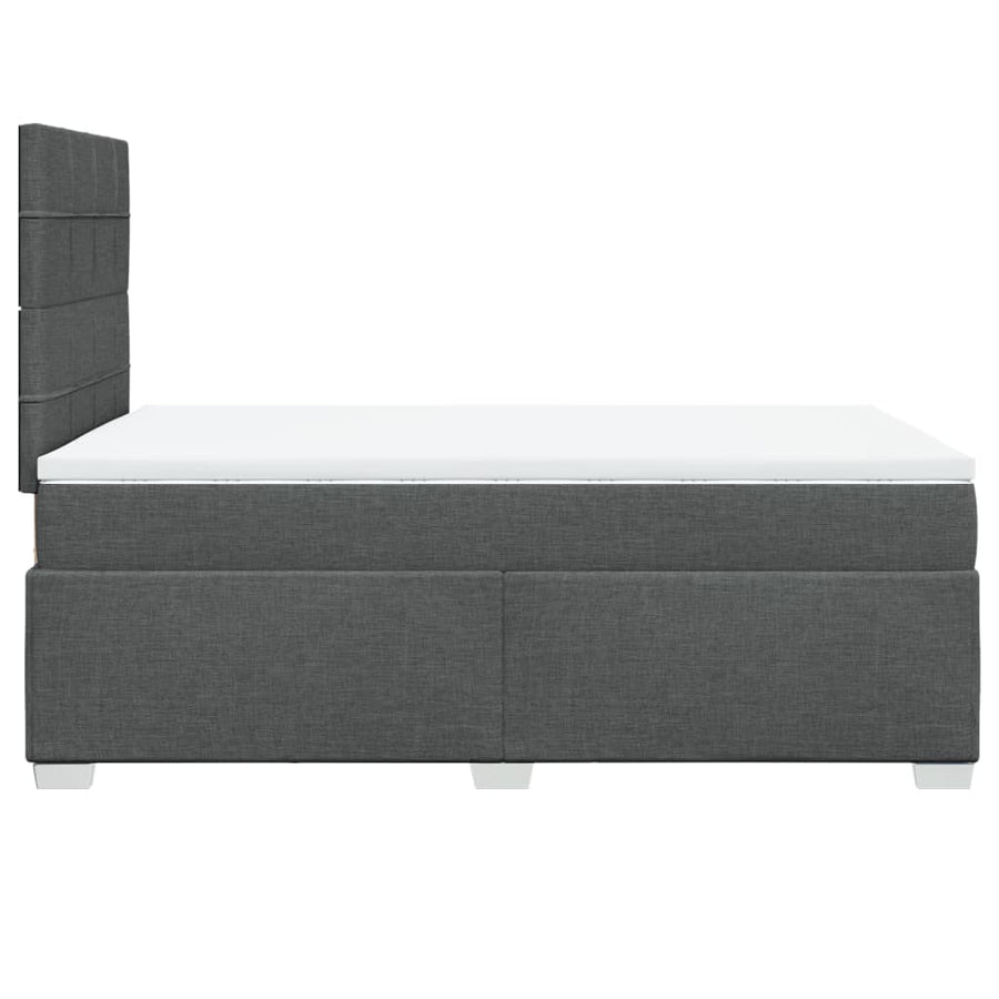 Boxspring met matras stof donkergrijs 120x200 cm