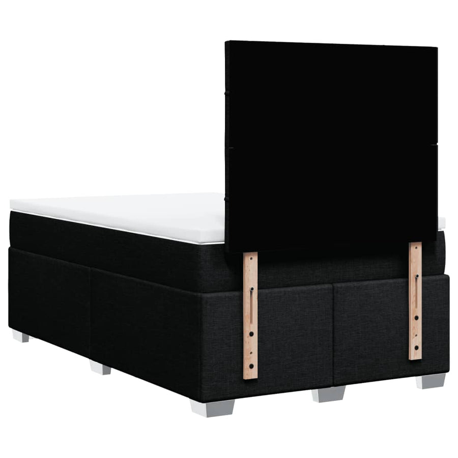 Boxspring met matras stof zwart 120x200 cm