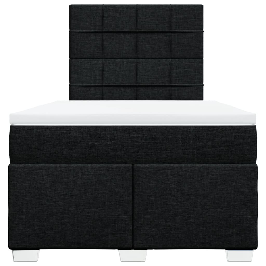 Boxspring met matras stof zwart 120x200 cm