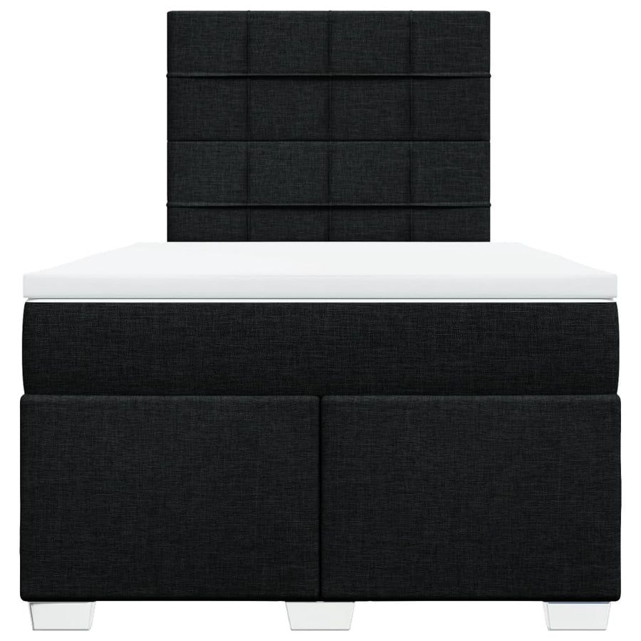 Boxspring met matras stof zwart 120x200 cm