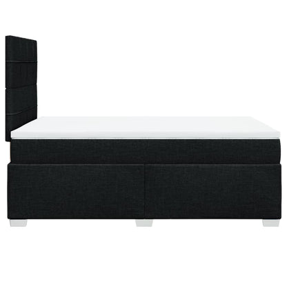 Boxspring met matras stof zwart 120x200 cm
